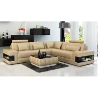 AEA Ecksofa Eckcouch Design Wohnzimmer Möbel Lederpolster Couch Sofa L-Form + Tisch