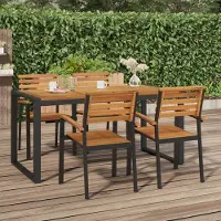 Prolenta Maison Exclusive - Table de jardin avec pieds en U 160 x 80 x 75 cm en bois massif d'acacia