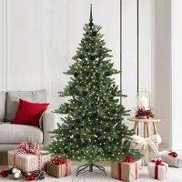 Prolenta Arbre de Noël artificiel pliable, vert, 180 cm, en PVC et en acier