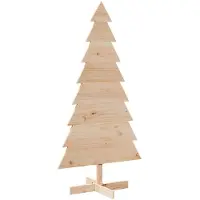 Syfax Arbre de Noël en bois pour décoration 150 cm bois massif de pin