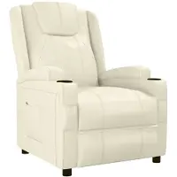 Syfax Fauteuil inclinable Blanc crème Similicuir