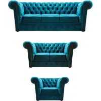 Xl Moebel Gmbh Ensemble de canapés Moderne Textile Fauteuil 2x Canapés Chesterfield Salon 3+2+1