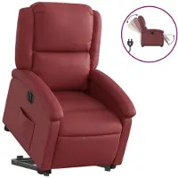 Syfax Fauteuil inclinable électrique rouge bordeaux similicuir
