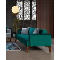 AEA Turquoise Canapé trois places en velours Salon Canapé Sièges élégants Canapé Nouveau