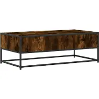 Syfax Table basse chêne fumé 100x50x35 cm bois d'ingénierie et métal