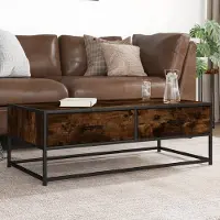 Prolenta Maison Exclusive - Table basse en chêne fumé 100x50x35 cm Matériau dérivé du bois et métal
