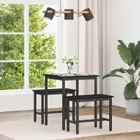 Prolenta Table exclusive - Dimensions : 60 x 60 x 75 cm - Matériau : bois composite - Couleur : noir imitation chêne