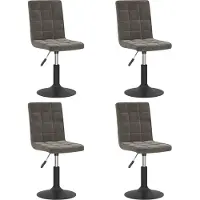 Syfax Chaises pivotantes à manger lot de 4 gris foncé velours