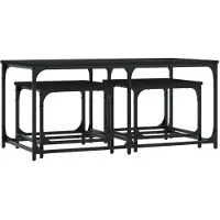 Syfax Tables basses gigognes 3 pcs noir bois d'ingénierie