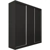 Beautysofa Armoire MARIO 180 cm, noire – Armoire coulissante avec tiroirs, 3 portes coulissantes, étagères, penderies, armoire sans miroir