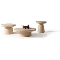 AEA Designer Beiges Couchtisch-Set Edle Betontische Deko Gartentische