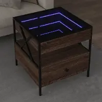 vidaXL BEI CLORIS Table basse avec Infinity-LED brun imitation chêne 50x50x51 cm - Tables basses Nouveau9871696 1parcel