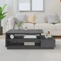 Prolenta Maison Exclusive - Table basse grise 120x50x40,5 cm en pin massif
