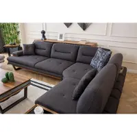 AEA Stil Ecksofa L-Form Grau Luxus in Wohnzimmer Designer Eckgarnitur Couchen