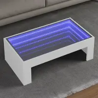 Prolenta Maison Exclusive - Table basse avec LED Infinity blanche 90x50x30 cm