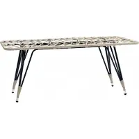 AEA Table basse Grise Luxe Rotin Design moderne élégant Table basse de qualité supérieure
