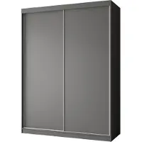 Beautysofa Armoire MARIO 160 cm, gris anthracite – Armoire coulissante avec 2 portes coulissantes, étagères et penderie, armoire sans miroir