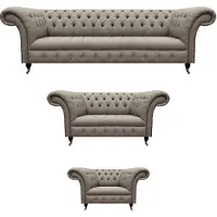 Xl Moebel Gmbh Ensemble de canapés 3 pièces Meuble rembourré Canapé trois places Meubles quatre places Chesterfield