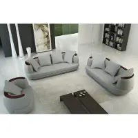 Xl Moebel Gmbh Canapé en cuir USB Canapé Garniture 3+2+1 Canapé Siège Coussin Canapé Set Garnitures
