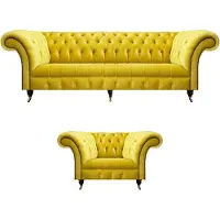 AEA Sofagarnitur Chesterfield Textilsofa Sofa Couch Polster Stoff Möbel Sessel