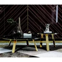 Xl Moebel Gmbh Table basse en verre et acier inoxydable au design moderne