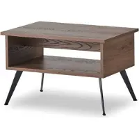 Xl Moebel Gmbh Table basse brune avec étagère Forme rectangulaire Style uni Bureau