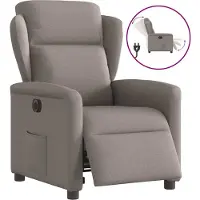 Syfax Fauteuil inclinable électrique Taupe Tissu