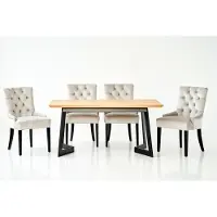 Xl Moebel Gmbh Design Esszimmer Tisch + 4 Chesterfield Lehnstühle Sitz Gruppe Stühle Holz Stuhl