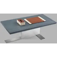Xl Moebel Gmbh Table basse moderne en MDF et acier inoxydable aspect bois