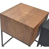 AEA Braun-Schwarzer Couchtisch-Set Quadratische Wohnzimmer Kaffeetische
