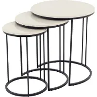 AEA Set 3x table basse table d'appoint design blanc table de salon tables