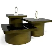 Xl Moebel Gmbh Ensemble de tables de salon Table basse Table d'appoint Bois Meubles modernes de luxe 3 pièces