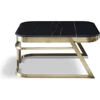 Xl Moebel Gmbh Table basse en bois naturel et acier inoxydable – Design moderne