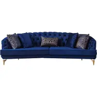 Xl Moebel Gmbh Salon bleu Chesterfield Canapé de luxe 4x places