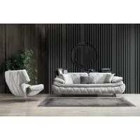 AEA Wohnzimmer-Set 2tlg. 3-Sitzer Sofa mit Sessel Modern Design Stoffsofas