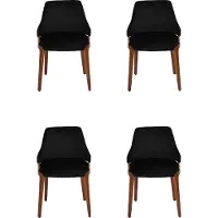AEA Luxus Esszimmer Schwarz 4x Stühle Modern Holz Möbel Stühle Design Einrichtung