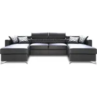 AEA XXL Wohnlandschaft 100% ITALY LEDER Sofa Polster Design Eck Garnitur Sofas Couch
