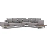 AEA Designer Ecksofa L-Form Grau Textil Möbel Wohnzimmer Einrichtung