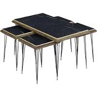 AEA Schwarzer moderner Couchtisch mit Beistelltischen aus MDF
