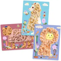 Djeco Collage Wolle & Klett Tiere