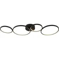 Searchlight CIRQUE 4-flamme LED RING FLUSH LIGHT, noir mat