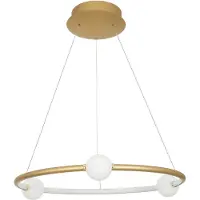 Lyora Suspension Celia Or avec rond blanc horizontal