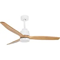 Nova Luce Nature - ventilateur de plafond avec lumière et télécommande - Ø 132 x 48 cm - 12W LED inclus - blanc mat et marron clair