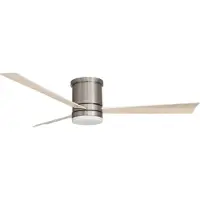 Nova Luce Silky - ventilateur de plafond avec lumière et télécommande - Ø 132 x 25 cm - 18W LED inclus - nickel brossé