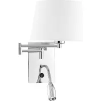Nova Luce Cingo Applique avec lampe de lecture LED Blanc, Chrome
