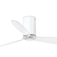 Faro Mini Tube - ventilateur de plafond avec télécommande - Ø 128 cm - blanc et transparent