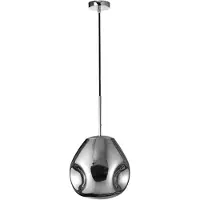 Nova Luce Metallic light Lava avec abat-jour fait main, Variante : 12 W, Ø 250 x 385 mm, chrome