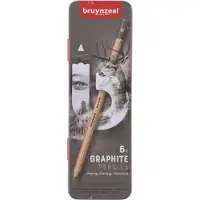Bruynzeel Set de crayons papier - - Expression - étui métal - 6 pièces - noir