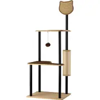Fudajo Arbre à chat en métal 48 x 40 x 120 cm avec sisal, meuble à griffer avec planche à griffer, arbre à chat avec grande surface de repos et design moderne