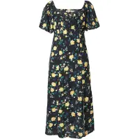 Levi's Amara Column Flutter Short Sleeve Midi Dress Noir XS Femme